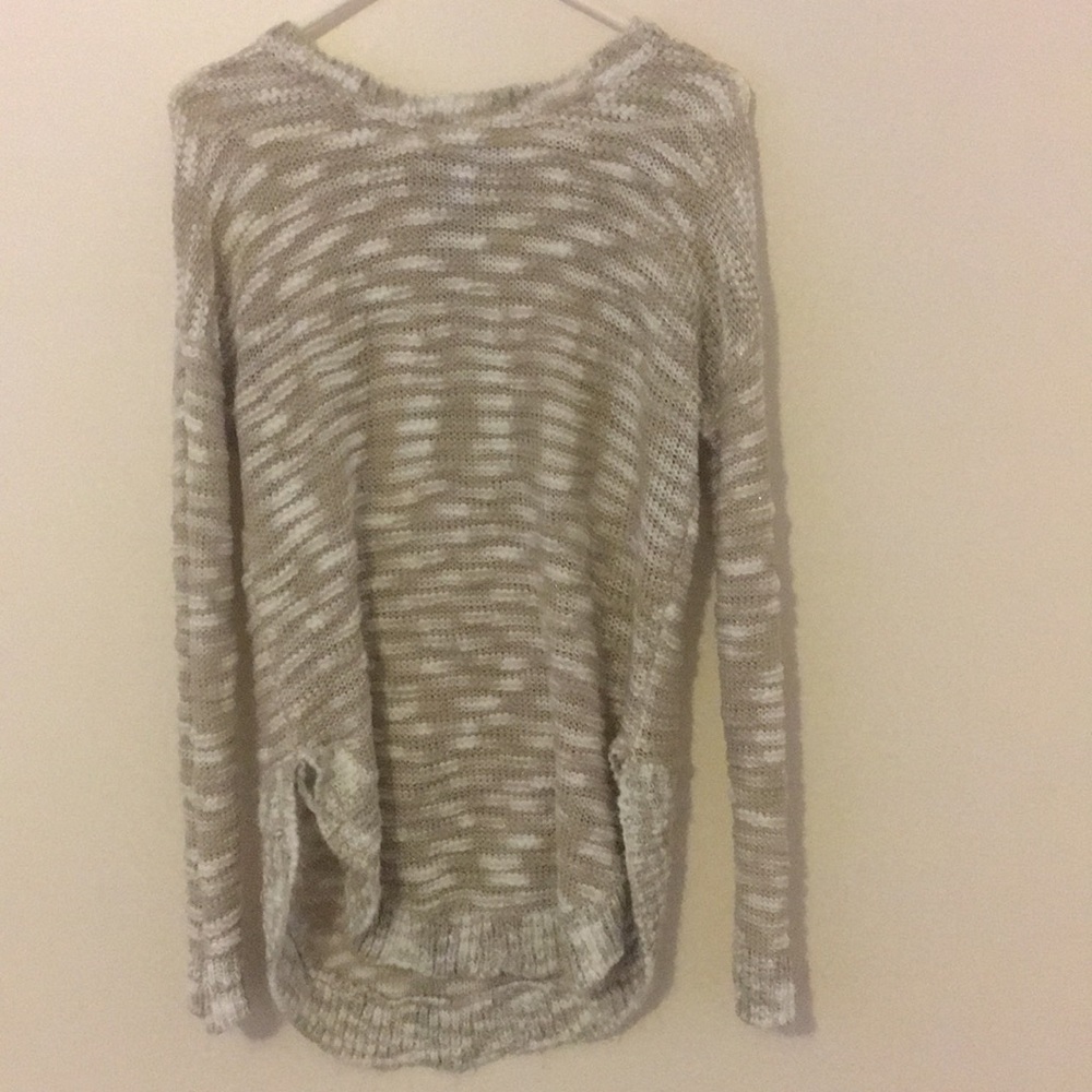 Fashion Avenue Tan/White Knit Sweater